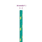 vidaXL Frânghie de barcă, verde, 10 mm, 50 m, polipropilenă vidaXL Frânghie de barcă, verde, 10 mm, 50 m, polipropilenă