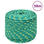 vidaXL Frânghie de barcă, verde, 12 mm, 50 m, polipropilenă vidaXL Frânghie de barcă, verde, 12 mm, 50 m, polipropilenă