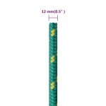 vidaXL Frânghie de barcă, verde, 12 mm, 50 m, polipropilenă vidaXL Frânghie de barcă, verde, 12 mm, 50 m, polipropilenă