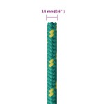 vidaXL Frânghie de barcă, verde, 14 mm, 100 m, polipropilenă vidaXL Frânghie de barcă, verde, 14 mm, 100 m, polipropilenă
