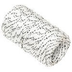 vidaXL Frânghie împletită pentru barcă, alb, 2 mm x 25 m, poliester vidaXL Frânghie împletită pentru barcă, alb, 2 mm x 25 m, poliester