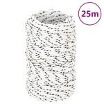 vidaXL Frânghie împletită pentru barcă, alb, 2 mm x 25 m, poliester vidaXL Frânghie împletită pentru barcă, alb, 2 mm x 25 m, poliester
