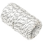 vidaXL Frânghie împletită pentru barcă, alb, 2 mm x 50 m, poliester vidaXL Frânghie împletită pentru barcă, alb, 2 mm x 50 m, poliester