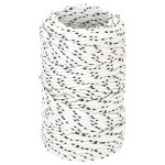 vidaXL Frânghie împletită pentru barcă, alb, 2 mm x 50 m, poliester vidaXL Frânghie împletită pentru barcă, alb, 2 mm x 50 m, poliester