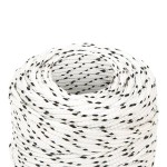 vidaXL Frânghie împletită pentru barcă, alb, 2 mm x 250 m, poliester vidaXL Frânghie împletită pentru barcă, alb, 2 mm x 250 m, poliester