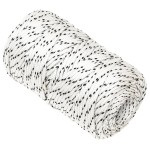 vidaXL Frânghie împletită pentru barcă, alb, 2 mm x 500 m, poliester vidaXL Frânghie împletită pentru barcă, alb, 2 mm x 500 m, poliester