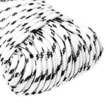 vidaXL Frânghie împletită pentru barcă, alb, 4 mm x 50 m, poliester vidaXL Frânghie împletită pentru barcă, alb, 4 mm x 50 m, poliester