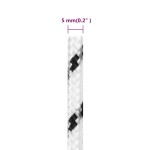 vidaXL Frânghie împletită pentru barcă, alb, 5 mm x 25 m, poliester vidaXL Frânghie împletită pentru barcă, alb, 5 mm x 25 m, poliester