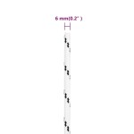vidaXL Frânghie împletită pentru barcă, alb, 6 mm x 25 m, poliester vidaXL Frânghie împletită pentru barcă, alb, 6 mm x 25 m, poliester