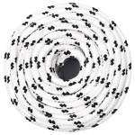 vidaXL Frânghie împletită pentru barcă, alb, 10 mm x 25 m, poliester vidaXL Frânghie împletită pentru barcă, alb, 10 mm x 25 m, poliester