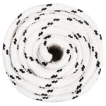 vidaXL Frânghie împletită pentru barcă, alb, 16 mm x 50 m, poliester vidaXL Frânghie împletită pentru barcă, alb, 16 mm x 50 m, poliester