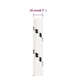 vidaXL Frânghie de lucru, alb, 18 mm, 50 m, poliester vidaXL Frânghie de lucru, alb, 18 mm, 50 m, poliester