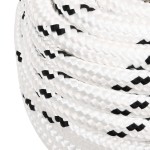 vidaXL Frânghie împletită pentru barcă, alb, 20 mm x 50 m, poliester vidaXL Frânghie împletită pentru barcă, alb, 20 mm x 50 m, poliester