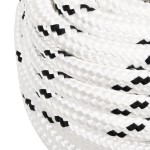 vidaXL Frânghie împletită pentru barcă, alb, 20 mm x 100 m, poliester vidaXL Frânghie împletită pentru barcă, alb, 20 mm x 100 m, poliester