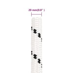 vidaXL Frânghie împletită pentru barcă, alb, 20 mm x 100 m, poliester vidaXL Frânghie împletită pentru barcă, alb, 20 mm x 100 m, poliester