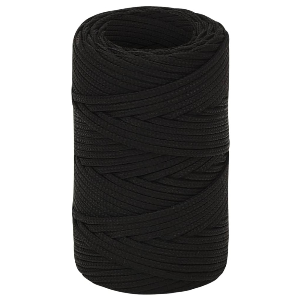 vidaXL Frânghie de lucru, negru, 2 mm, 100 m, poliester