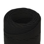 vidaXL Frânghie de lucru, negru, 2 mm, 100 m, poliester vidaXL Frânghie de lucru, negru, 2 mm, 100 m, poliester