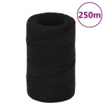 vidaXL Frânghie de lucru, negru, 2 mm, 250 m, poliester vidaXL Frânghie de lucru, negru, 2 mm, 250 m, poliester