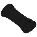 vidaXL Frânghie de lucru, negru, 3 mm, 50 m, poliester vidaXL Frânghie de lucru, negru, 3 mm, 50 m, poliester