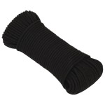 vidaXL Frânghie de lucru, negru, 3 mm, 100 m, poliester vidaXL Frânghie de lucru, negru, 3 mm, 100 m, poliester