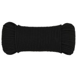 vidaXL Frânghie de lucru, negru, 3 mm, 250 m, polipropilenă vidaXL Frânghie de lucru, negru, 3 mm, 250 m, polipropilenă