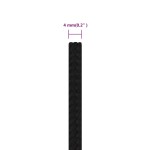 vidaXL Frânghie de lucru, negru, 4 mm, 25 m, poliester vidaXL Frânghie de lucru, negru, 4 mm, 25 m, poliester