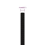 vidaXL Frânghie de lucru, negru, 4 mm, 100 m, poliester vidaXL Frânghie de lucru, negru, 4 mm, 100 m, poliester