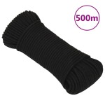 vidaXL Frânghie de lucru, negru, 4 mm, 500 m, poliester vidaXL Frânghie de lucru, negru, 4 mm, 500 m, poliester