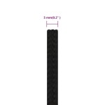 vidaXL Frânghie de lucru, negru, 5 mm, 25 m, poliester vidaXL Frânghie de lucru, negru, 5 mm, 25 m, poliester