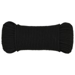 vidaXL Frânghie de lucru, negru, 5 mm, 250 m, poliester vidaXL Frânghie de lucru, negru, 5 mm, 250 m, poliester