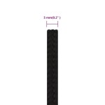 vidaXL Frânghie de lucru, negru, 5 mm, 250 m, poliester vidaXL Frânghie de lucru, negru, 5 mm, 250 m, poliester