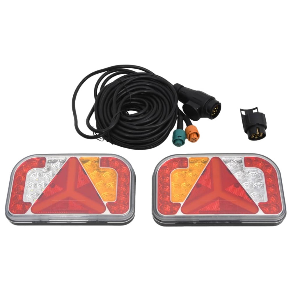 vidaXL Lumini pentru remorcă, 2 buc., roșu, bec LED 12 V, 24x5x14,5 cm