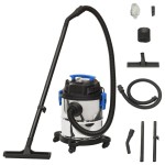 vidaXL Aspirator cu aspirare umedă și uscată, argintiu, 20 L, 1200 W vidaXL Aspirator cu aspirare umedă și uscată, argintiu, 20 L, 1200 W