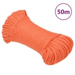 vidaXL Frânghie de lucru, portocaliu, 3 mm, 50 m, polipropilenă vidaXL Frânghie de lucru, portocaliu, 3 mm, 50 m, polipropilenă