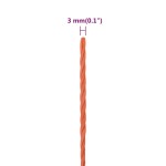 vidaXL Frânghie de lucru, portocaliu, 3 mm, 100 m, polipropilenă vidaXL Frânghie de lucru, portocaliu, 3 mm, 100 m, polipropilenă