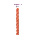 vidaXL Frânghie de lucru, portocaliu, 6 mm, 25 m, polipropilenă vidaXL Frânghie de lucru, portocaliu, 6 mm, 25 m, polipropilenă