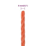 vidaXL Frânghie de lucru, portocaliu, 8 mm, 25 m, polipropilenă vidaXL Frânghie de lucru, portocaliu, 8 mm, 25 m, polipropilenă