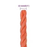 vidaXL Frânghie de lucru, portocaliu, 12 mm, 50 m, polipropilenă vidaXL Frânghie de lucru, portocaliu, 12 mm, 50 m, polipropilenă