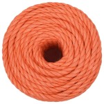 vidaXL Frânghie de lucru, portocaliu,16 mm, 25 m, polipropilenă vidaXL Frânghie de lucru, portocaliu,16 mm, 25 m, polipropilenă