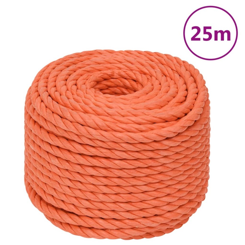 vidaXL Frânghie de lucru, portocaliu,24 mm, 25 m, polipropilenă