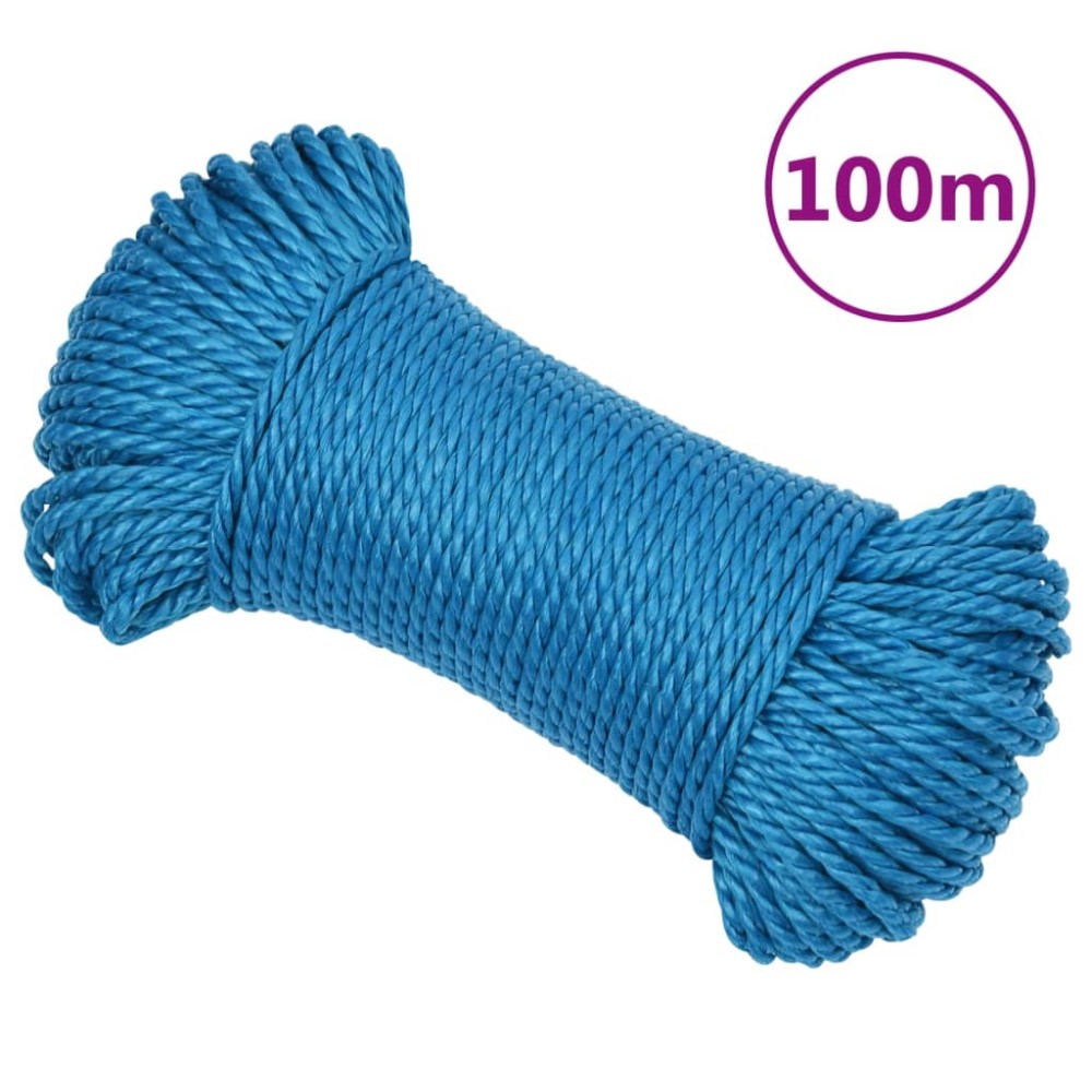 vidaXL Frânghie de lucru, albastru, 3 mm, 100 m, polipropilenă