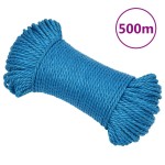 vidaXL Frânghie de lucru, albastru, 3 mm, 500 m, polipropilenă