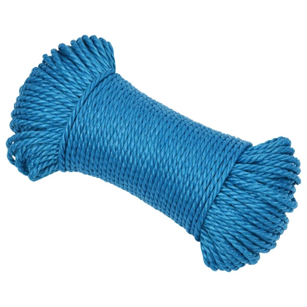vidaXL Frânghie de lucru, albastru, 6 mm, 100 m, polipropilenă