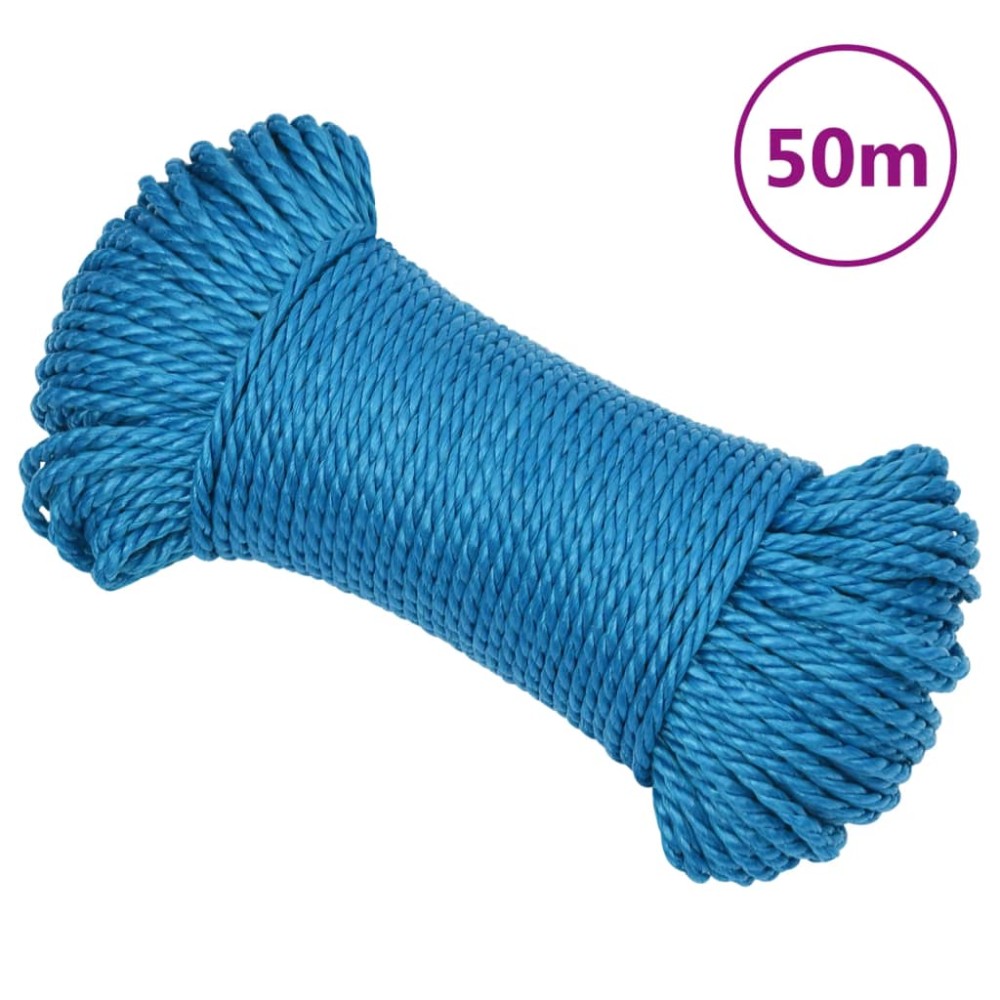 vidaXL Frânghie de lucru, albastru, 8 mm, 50 m, polipropilenă