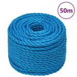 vidaXL Frânghie de lucru, albastru, 10 mm, 50 m, polipropilenă