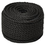 vidaXL Frânghie de lucru, negru, 10 mm, 50 m, polipropilenă
