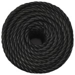 vidaXL Frânghie de lucru, negru, 10 mm, 250 m, polipropilenă