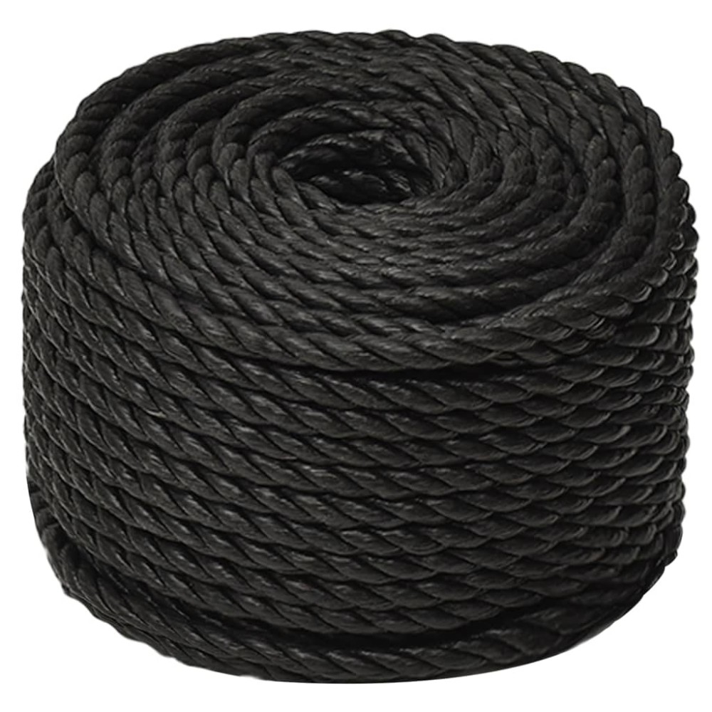 vidaXL Frânghie de lucru, negru, 10 mm, 500 m, polipropilenă