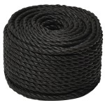 vidaXL Frânghie de lucru, negru, 12 mm, 50 m, polipropilenă vidaXL Frânghie de lucru, negru, 12 mm, 50 m, polipropilenă