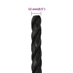 vidaXL Frânghie de lucru, negru, 12 mm, 50 m, polipropilenă vidaXL Frânghie de lucru, negru, 12 mm, 50 m, polipropilenă